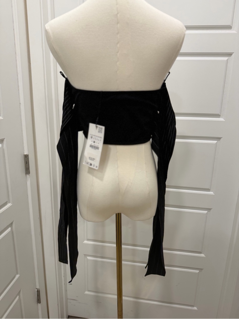 ZARA STRAPLESS MULTI-POSITIONAL TIE CROP TOP - Picture 9 of 10
